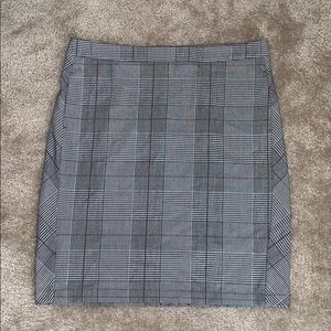 Gray Plaid Pencil Skirt